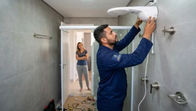 Eletricista em Cascavel verificando ponto elétrico residencial